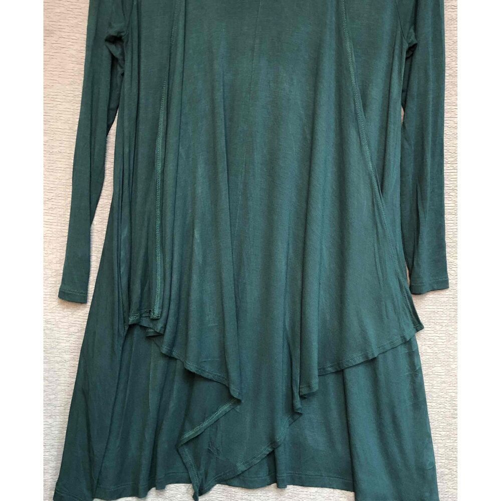 Annabelle Dark Green Solid Color Asymmetrical Hem… - image 4